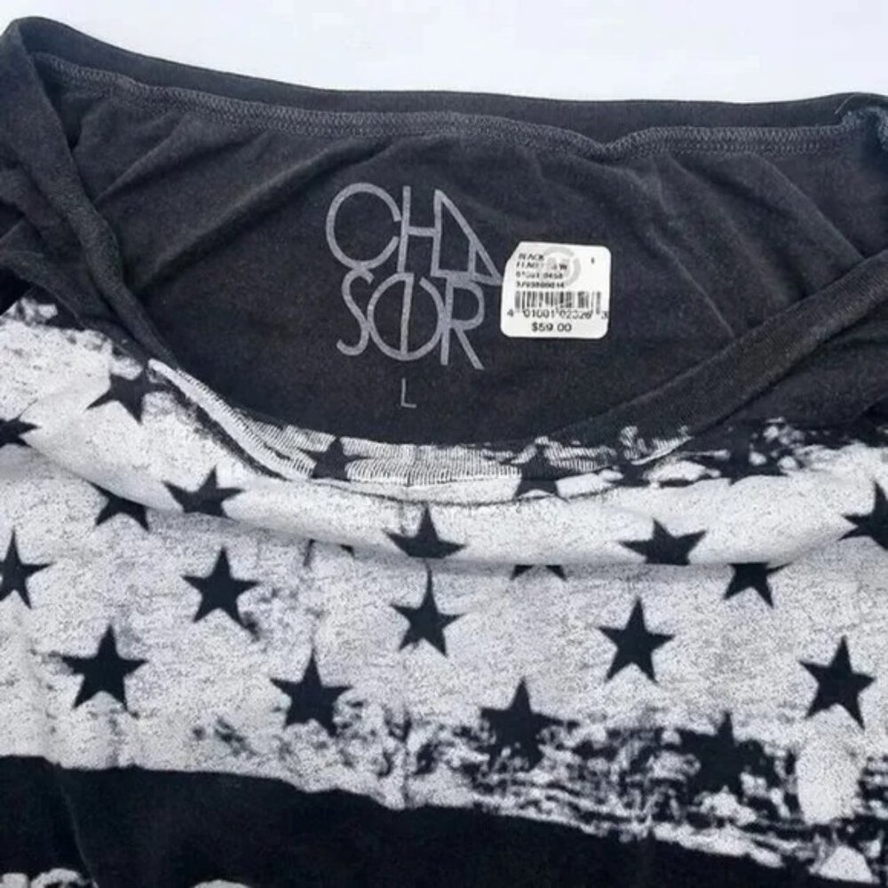 Chaser American Flag Slub Tee Gray Size L - Picture 4 of 11
